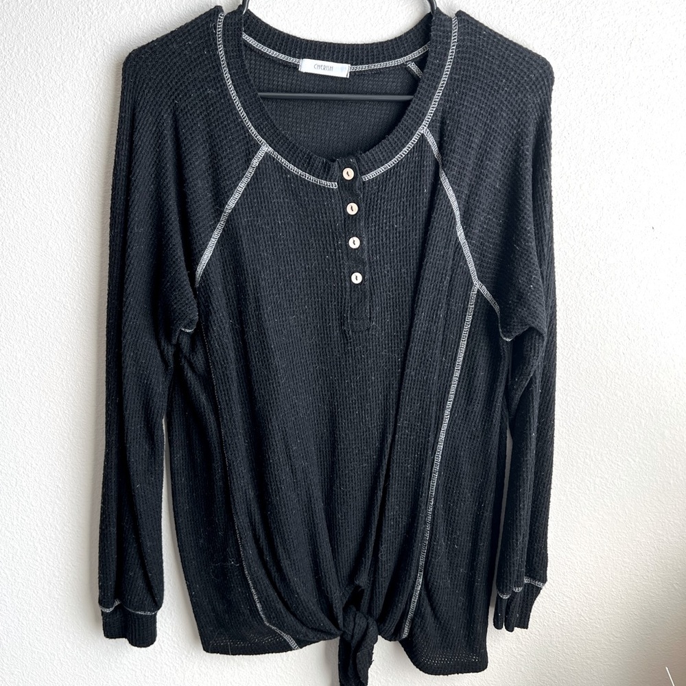Black Thermal Style Top